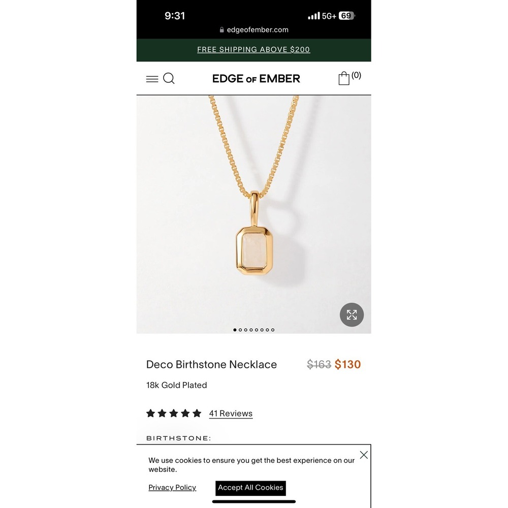 Edge Of Ember Birthstone Necklace